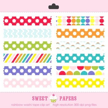 Black and White Washi Tape Digital Clip Art Set - by Sweet Papers