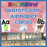 Rainbow Watercolor Alphabet Cards