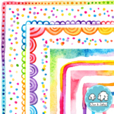 Rainbow Watercolor Borders - Skinny, Full Page and Confett