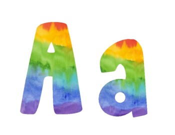 Preview of Rainbow Watercolor Bulletin Board Letters
