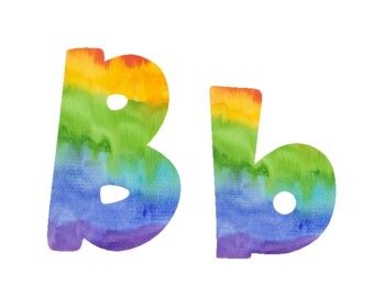 Printable Rainbow Watercolor Bulletin Board Letters and 