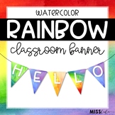 Rainbow Watercolor Classroom Banner