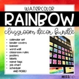 Rainbow Watercolor Classroom Decor Bundle