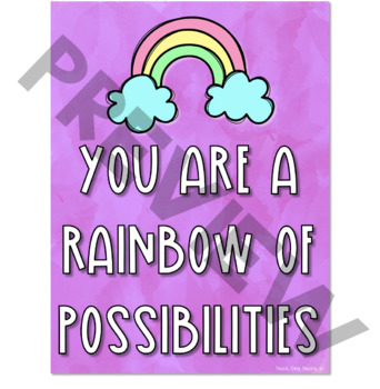 Rainbow Watercolor Classroom Motivational Posters by Teach Sing Inspire