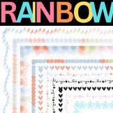 Rainbow Watercolor Clipart Borders - Clip Art for commerci