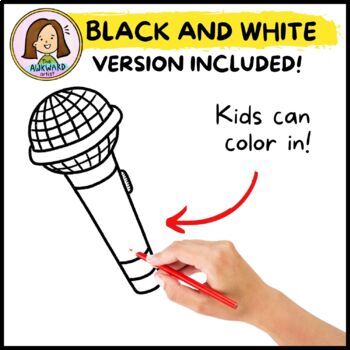 microphone coloring page for kids