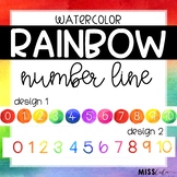 Rainbow Watercolor Number Line