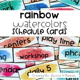 Rainbow Watercolors Schedule Cards
