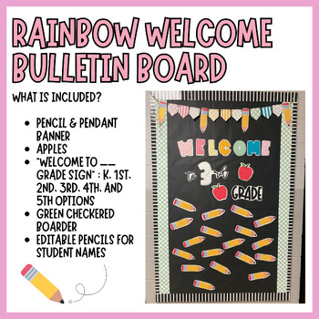 Rainbow Welcome Bulletin Board - Back to School by Just Mrs Jesse