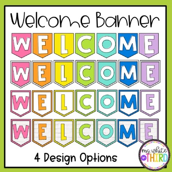 Rainbow Welcome Banner Bunting - 4 Designs & Shiplap by Ms White in Third