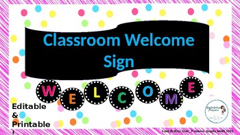 Preview of Rainbow Welcome Sign- Classroom Decor