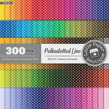 Rainbow White Solid Polka Dotted Line Digital Paper (300 Sheets) 3H152