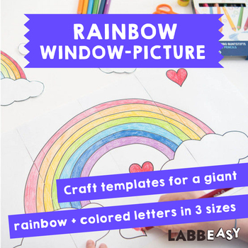 Preview of Rainbow Window-Picture: Craft templates for a giant rainbow + colored letters