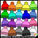 Rainbow Winter Hats Clipart