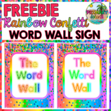 Rainbow Word Wall Sign Freebie