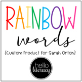 Rainbow Words - Custom Product for Sarah Orton