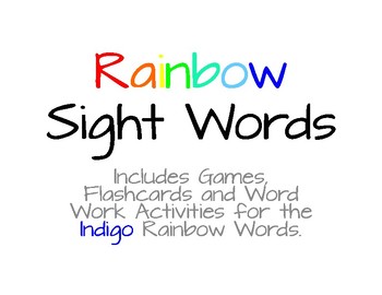 Rainbow Words Indigo #9 by Kinder Kid at Heart TPT