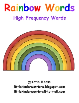 Rainbow Words-Sight Word Literacy Center by Katie Mense | TpT