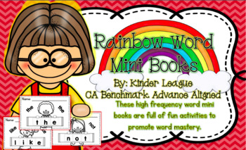 Preview of Benchmark Advance Kindergarten Rainbow Sight Word Mini Books