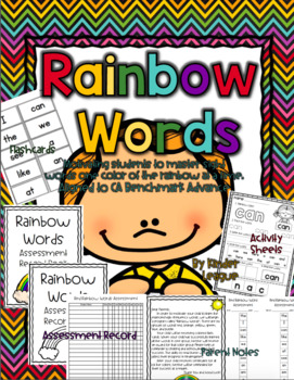 Preview of Benchmark Advance Kindergarten Rainbow Words Sight Word Resources