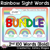 Rainbow Words - Type 2nd 100 Sight Words - Boom Cards Digi