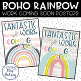Boho Rainbow Work Coming Soon Posters