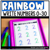 Rainbow Write Numbers 0-30 Worksheets