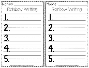 rainbow writing paper