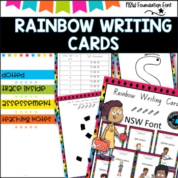 Preview of Rainbow Writing Cards -NSW foundation font