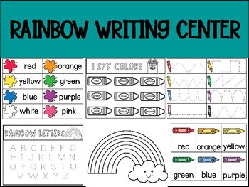 Preview of Rainbow Writing Center (for preschool and TK)