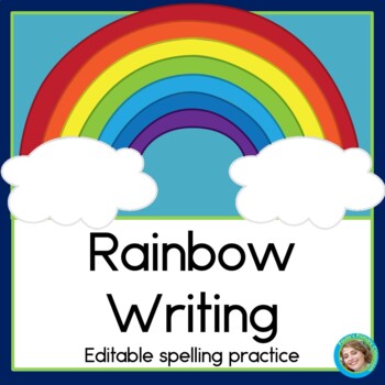 Preview of Rainbow Writing Editable Spelling or Sight Word Practice