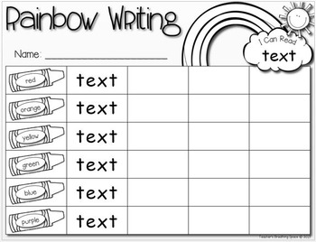rainbow writing fry words 1 100 with editable pages tpt