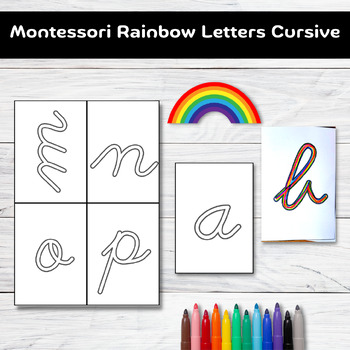 Preview of Rainbow Writing: Montessori Cursive Letters