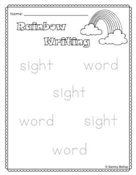 Preview of Sight Word Rainbow Writing - Editable!
