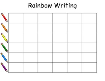Rainbow Writing Template by Kindergarten Days Teachers Pay Teachers