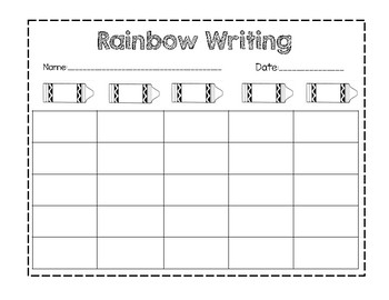 Rainbow Writing Template By The Beachy Teachy Teachers Pay Teachers