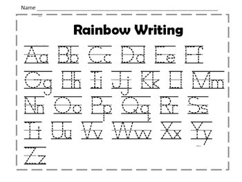 rainbow writing uppercase and lowercase letters by