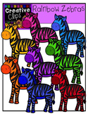 Rainbow Zebras {Creative Clips Digital Clipart}