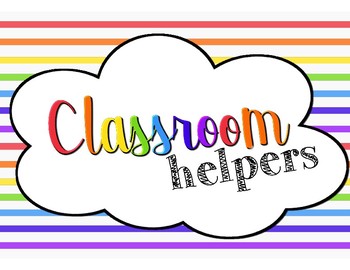 Preview of Rainbow classroom helpers signs