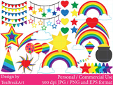 Rainbow clipart-Digital Clip Art graphic Personal or Comme