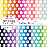 Free Polka Dot Digital Papers, Rainbow Colours, Scrapbook 