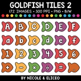 Rainbow fish Letter and Number Tiles Clipart 2