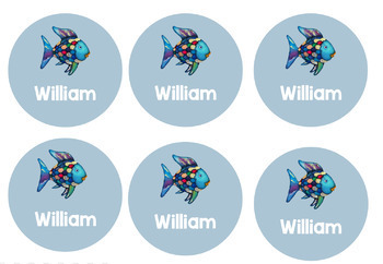 Preview of Rainbow fish classroom labels, signs, teacher toolbox, displays, theme, ocean