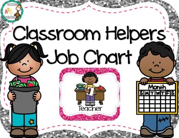 Rainbow glitter Classroom Helpers Chart by Preschool Productions