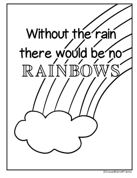 Rainbow inspiring words poster and coloring page by Draw and Paint with ...