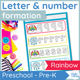 Rainbow letter formation and number formation practice for Spring