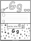 Rainbow letters, alphabet tracing, letter search worksheet