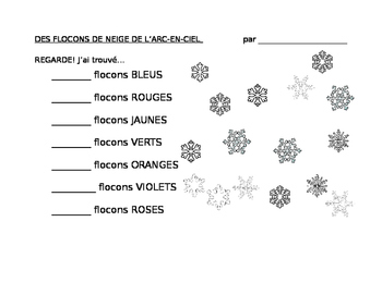 Preview of Rainbow snowflakes: colours and numbers