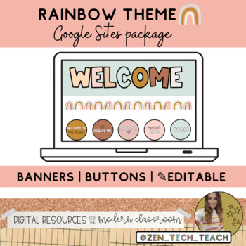 Preview of Rainbow theme ⋒ - Google Sites accents - ✎Editable
