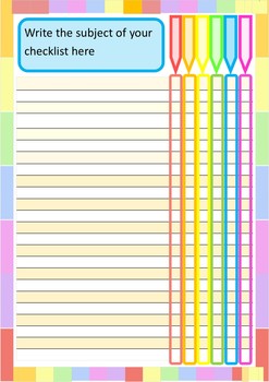 Preview of Rainbow themed checklist